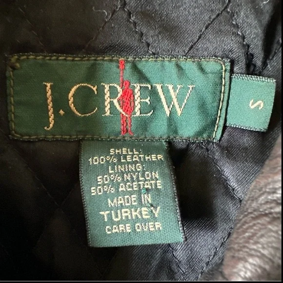 Vintage J. Crew Genuine Thick Leather Jacket Classic Fit - Picture 10 of 12